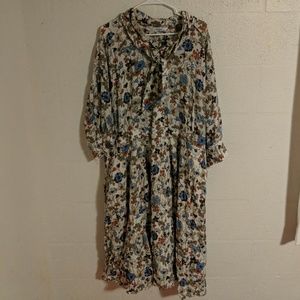 EShakti tan and floral dress